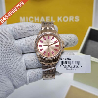MICHAEL KORS Mini Pilot Pave MK7367 Rose Gold Dial Swiss Watch
