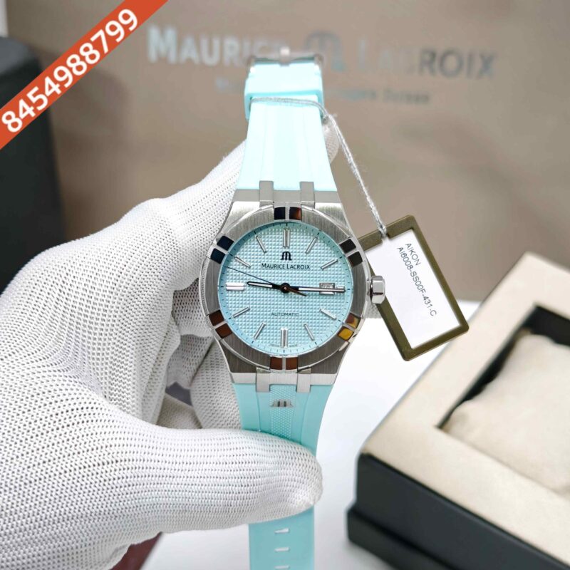 Maurice Lacroix Aikon Venturer Silver Tiffany Blue Dial Rubber Strap Swiss Automatic Watch