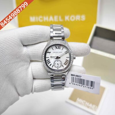 Michael Kors MK4807 Sage Steel Diamond Bazel Roman Marking Dial Swiss Watch