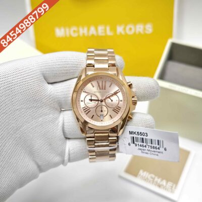 Michael Kors MK5503 Bradshaw Chronograph Rose Gold Dial Roman Marking Swiss Watch