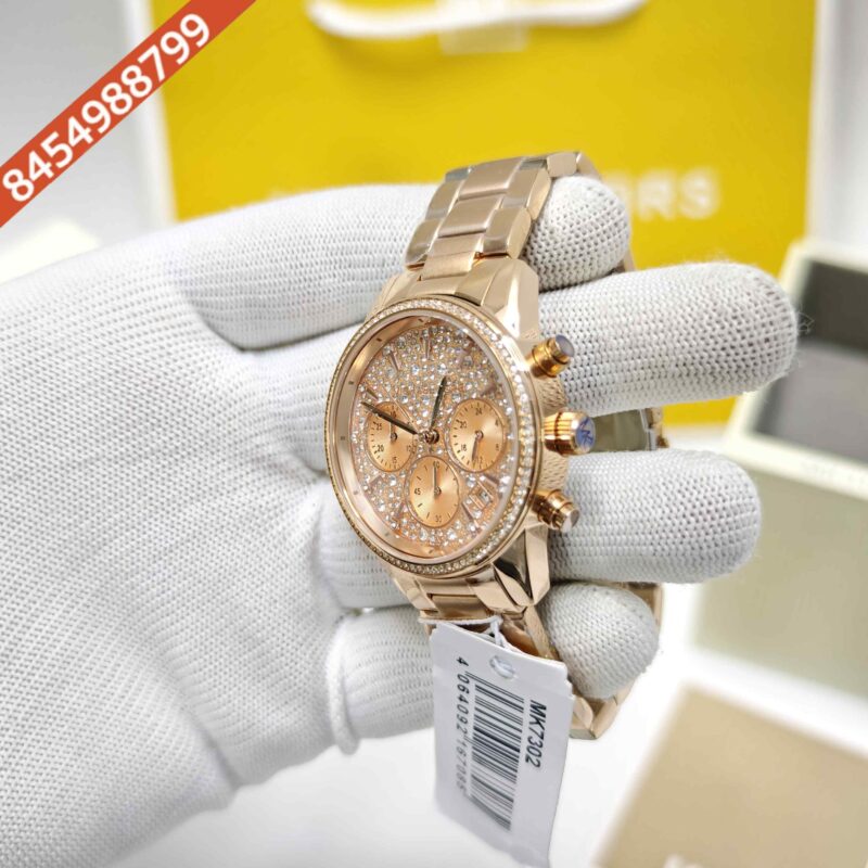 Michael Kors Ritz MK7302 Choronograph Rose Gold Rose Gold Diamond Dial Swiss Watch - Image 2