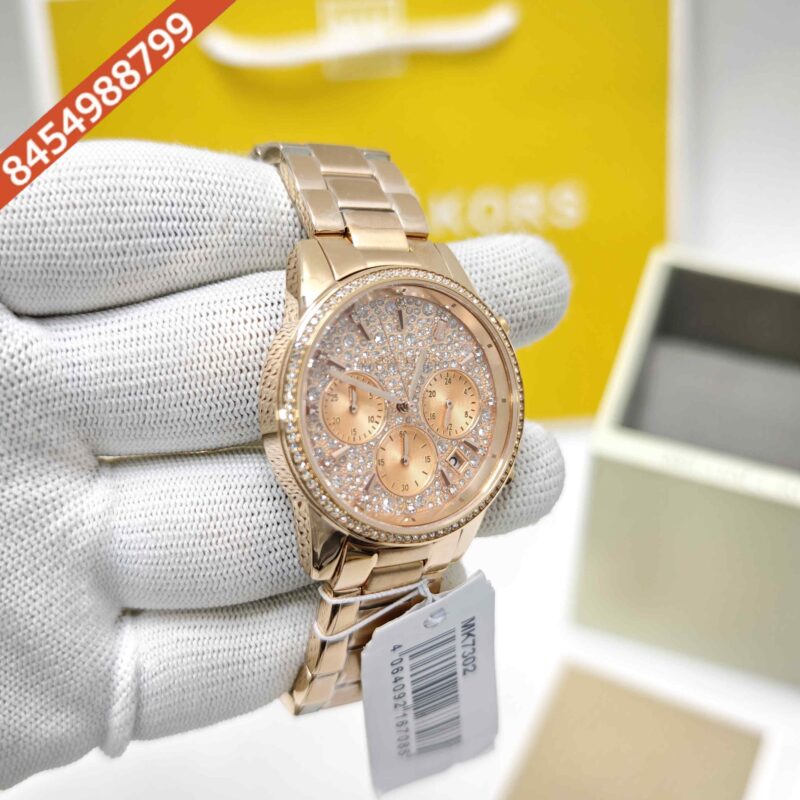 Michael Kors Ritz MK7302 Choronograph Rose Gold Rose Gold Diamond Dial Swiss Watch - Image 3
