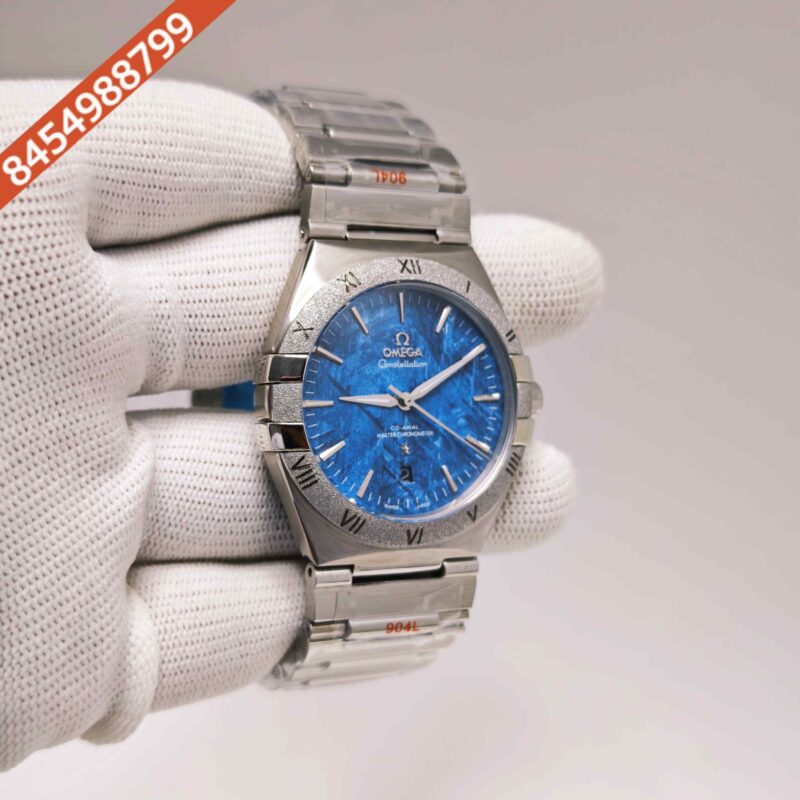 Omega Constellation Co-Axail Meteorite Blue Edition Steel Swiss Automatic Watch - Image 3