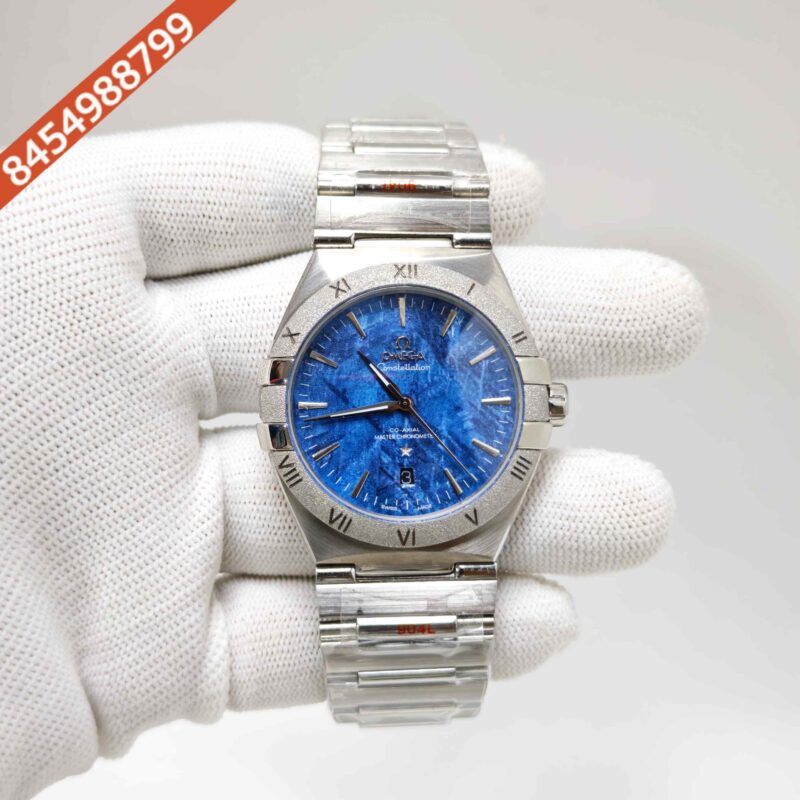 Omega Constellation Co-Axail Meteorite Blue Edition Steel Swiss Automatic Watch