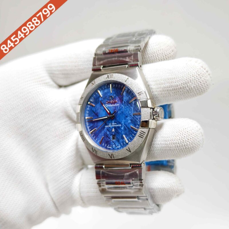 Omega Constellation Co-Axail Meteorite Blue Edition Steel Swiss Automatic Watch - Image 2
