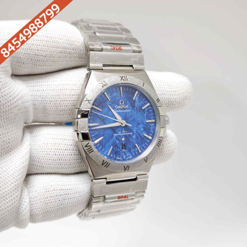Omega Constellation Co-Axail Meteorite Blue Edition Steel Swiss Automatic Watch - Image 3