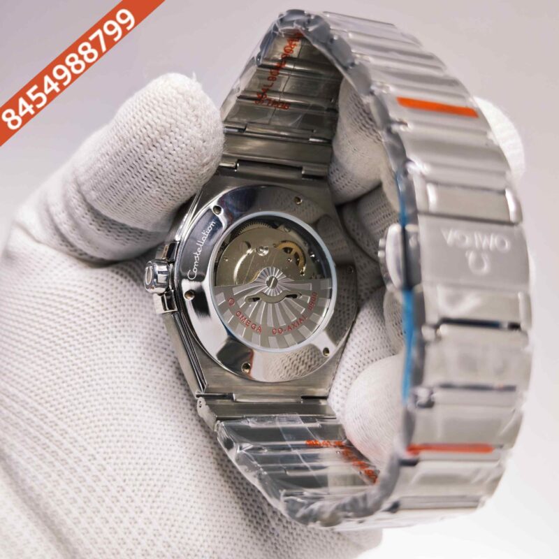 Omega Constellation Co-axial Master Chronometer Steel White Dial Blue Bazel Swiss Automatic Watch - Image 4