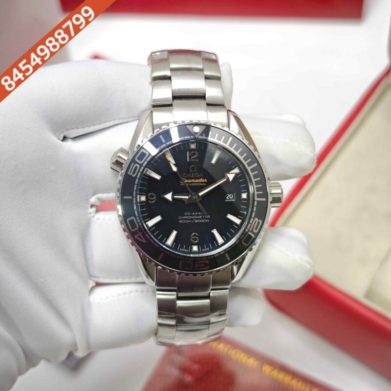 Omega Seamaster Planet Ocean Steel Black Dial Swiss ETA Automatic Watch