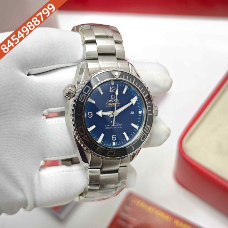 Omega Seamaster Planet Ocean Steel Black Dial Swiss ETA Automatic Watch - Image 3