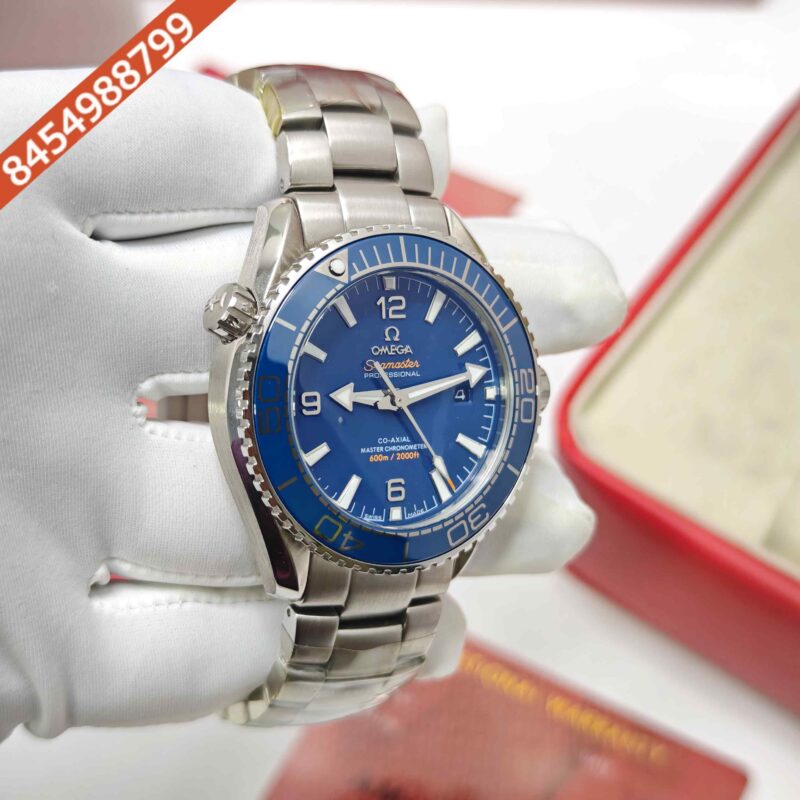 Omega Seamaster Planet Ocean Steel Blue Dial Swiss ETA Automatic Watch - Image 3