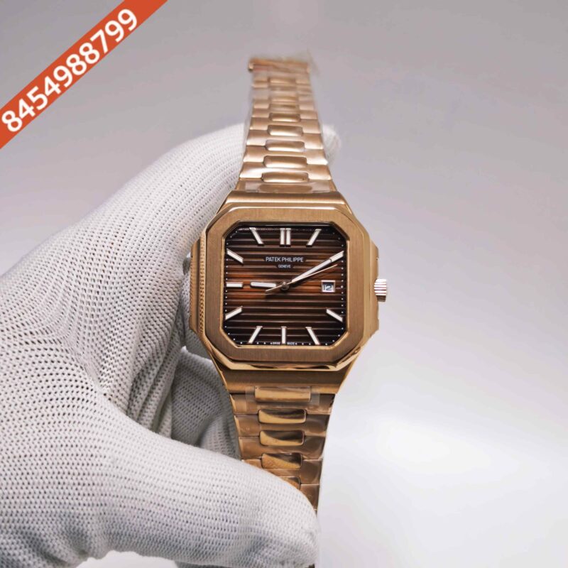 Patek Philippe Cubitus Full Rose Gold Brown Dial Steel Strap Swiss Automatic Watch