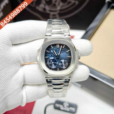 Patek Philippe Nautilus Mint Steel Blue Dial Swiss ETA Automatic Watch