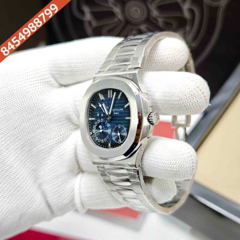 Patek Philippe Nautilus Mint Steel Blue Dial Swiss ETA Automatic Watch - Image 2