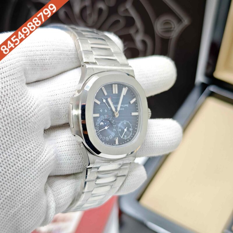 Patek Philippe Nautilus Mint Steel Blue Dial Swiss ETA Automatic Watch - Image 3