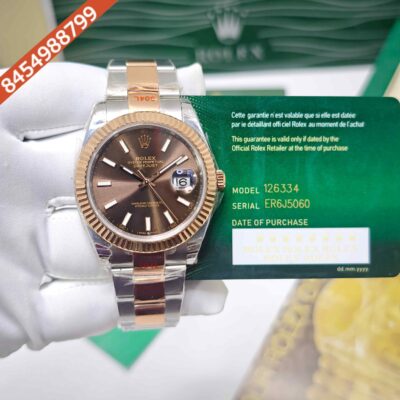 Rolex Date-just Steel Chocolate Dial Dual Tone Swiss ETA AUtomatic Watch