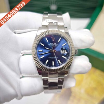 Rolex Datejust 126334 Blue Dial Fluted Bezel Steel Strap Swiss ETA Automatic Watch