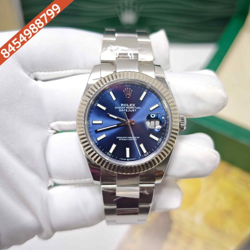 Rolex Datejust 126334 Blue Dial Fluted Bezel Steel Strap Swiss ETA Automatic Watch