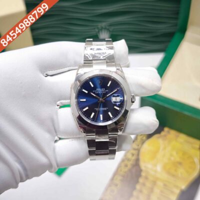 Rolex Datejust Steel Blue Dial Stick Marker Steel Strap Swiss ETA Automatic Watch