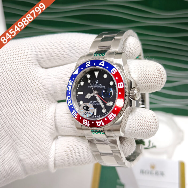 Rolex GMT Master II Pepsi Edition Steel Black Dial Semi ETA Swiss Automatic Watch - Image 2