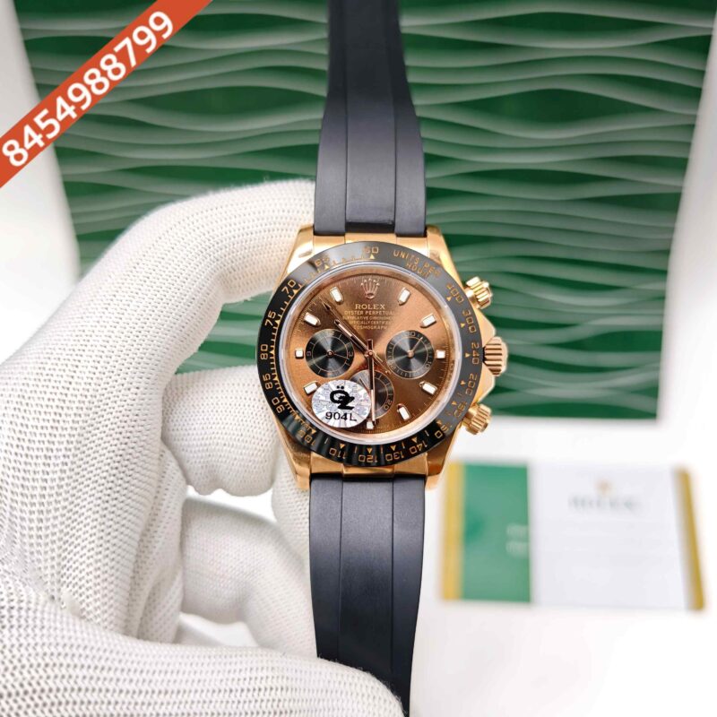 Rolex Oyster Perpetual Cosmograph Daytona Rose Gold Brown Dial Swiss Semi ETA Automatic Watch