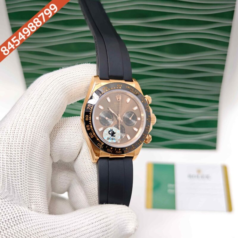 Rolex Oyster Perpetual Cosmograph Daytona Rose Gold Brown Dial Swiss Semi ETA Automatic Watch - Image 3