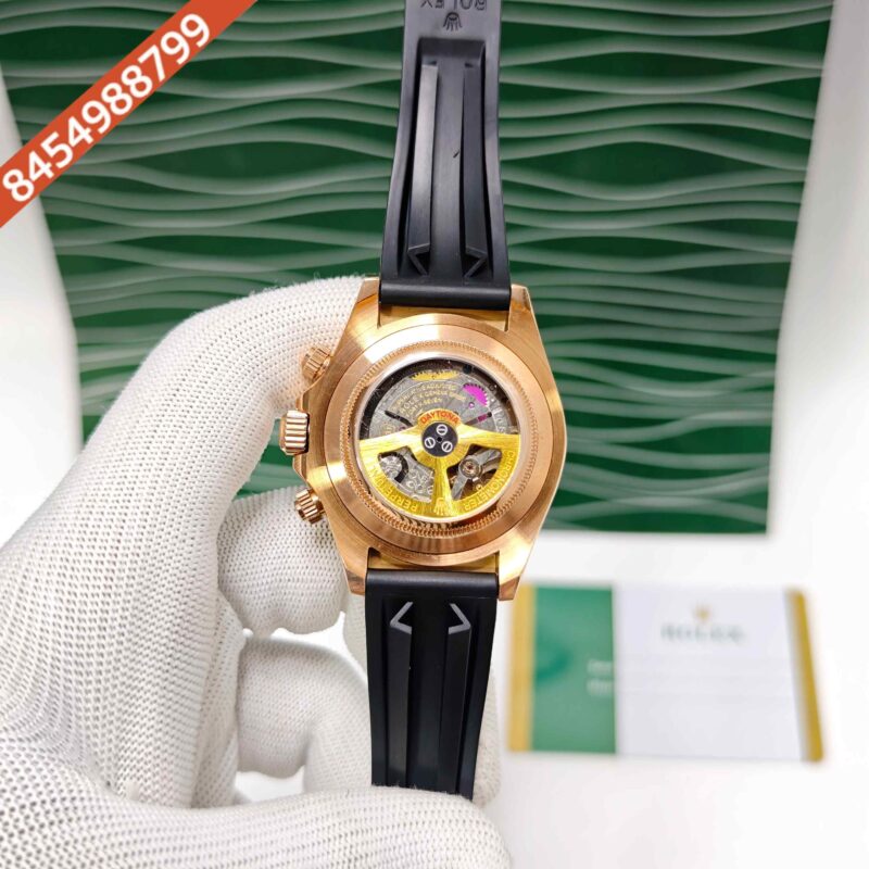 Rolex Oyster Perpetual Cosmograph Daytona Rose Gold Brown Dial Swiss Semi ETA Automatic Watch - Image 4