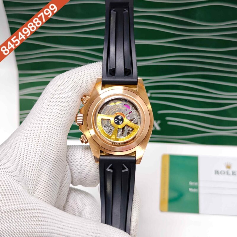 Rolex Oyster Perpetual Cosmograph Daytona Rose Gold White Dial Swiss Semi ETA Automatic Watch - Image 4