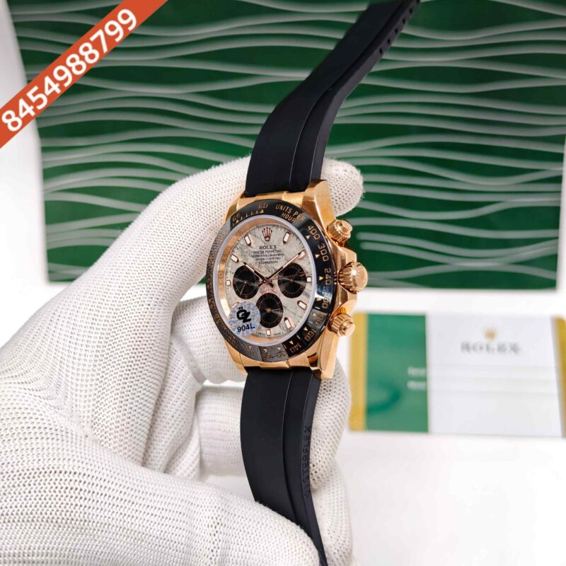 Rolex Oyster Perpetual Cosmograph Daytona Rose Gold White Dial Swiss Semi ETA Automatic Watch - Image 2