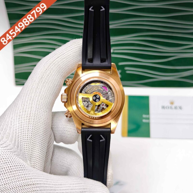 Rolex Oyster Perpetual Cosmograph Daytona Rose Gold White Dial Swiss Semi ETA Automatic Watch - Image 4