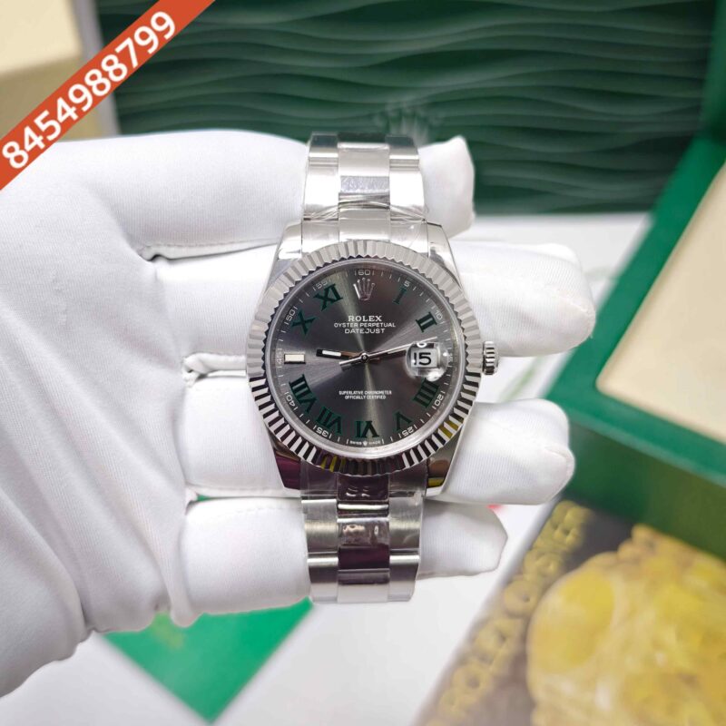 Rolex Oyster Perpetual Day-Just Steel Full Grey Roman Marking Dial Swiss ETA Automatic Watch - Image 2
