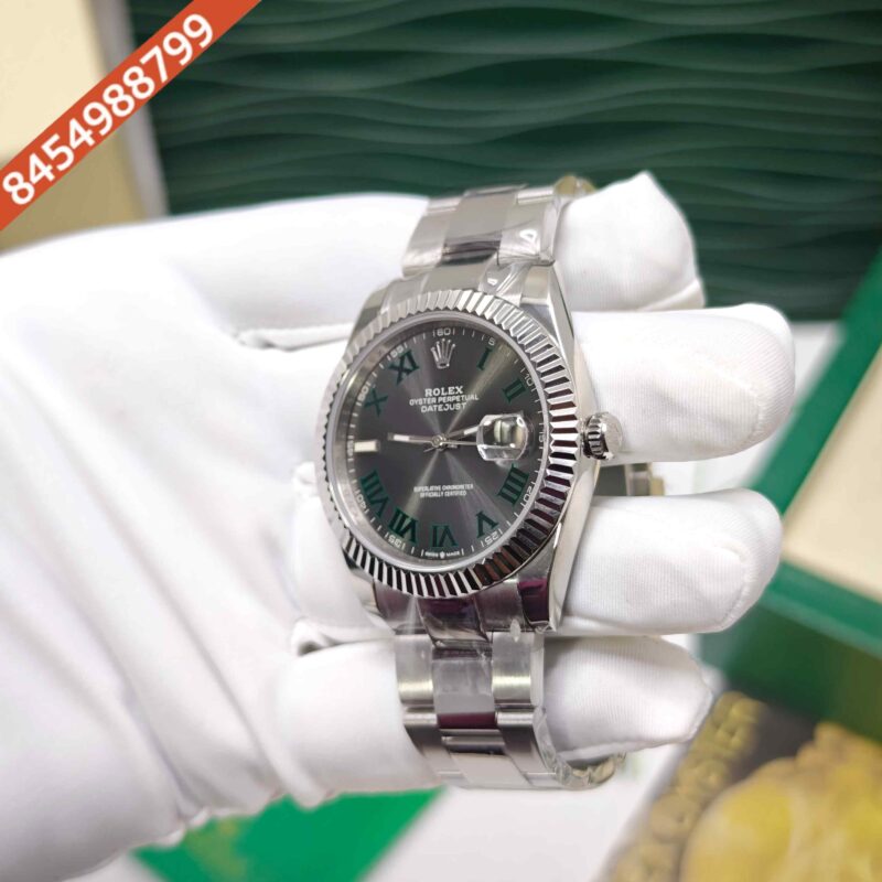 Rolex Oyster Perpetual Day-Just Steel Full Grey Roman Marking Dial Swiss ETA Automatic Watch - Image 3