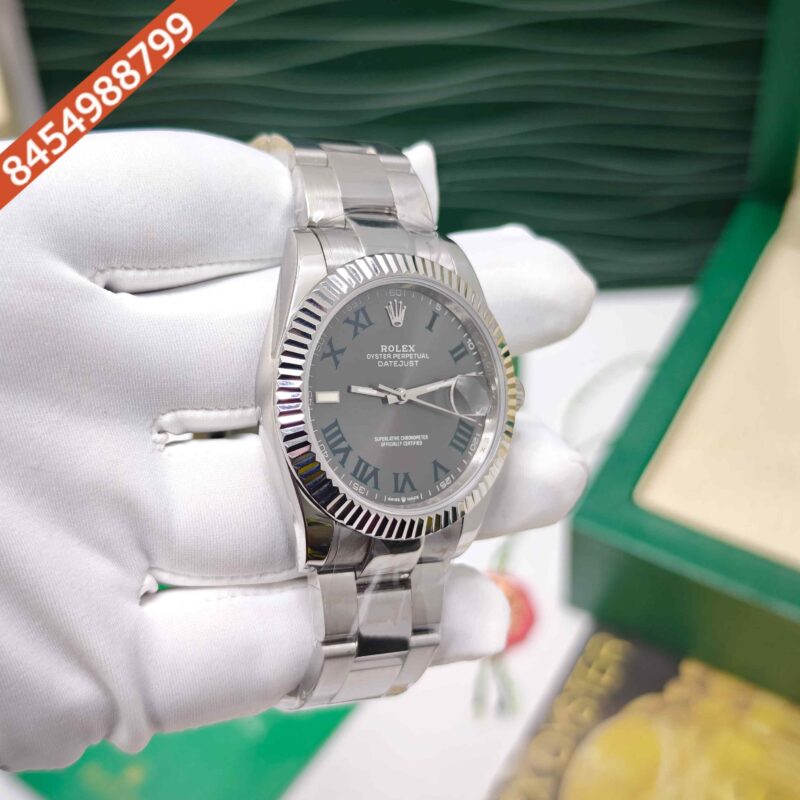 Rolex Oyster Perpetual Day-Just Steel Full Grey Roman Marking Dial Swiss ETA Automatic Watch - Image 4