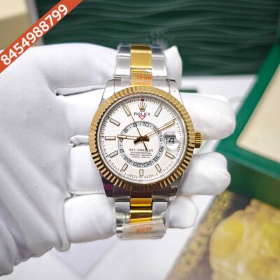 Rolex Sky-Dweller Dual Tone White Dial Swiss ETA Calibre 9001 Automatic Watch