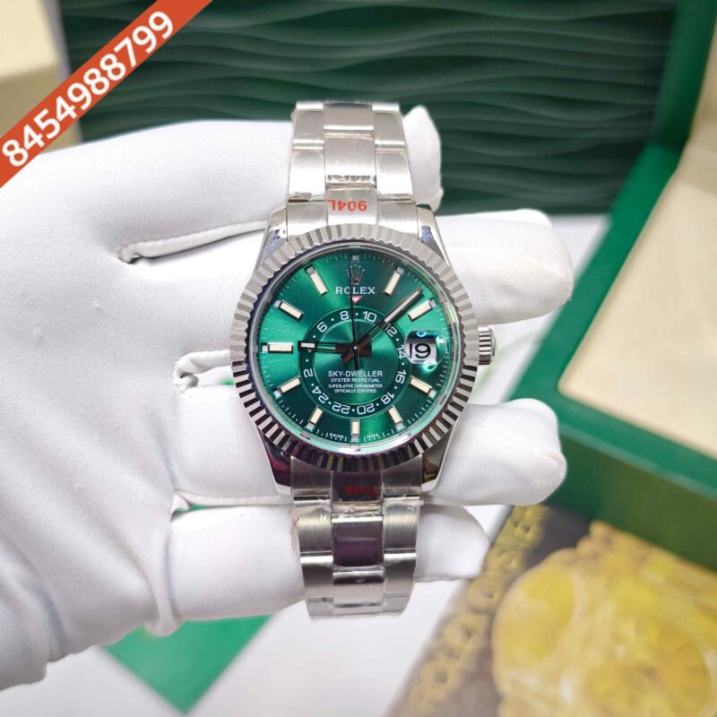 Rolex Sky-Dweller Steel Green Dial Swiss ETA Calibre 9001 Automatic Watch