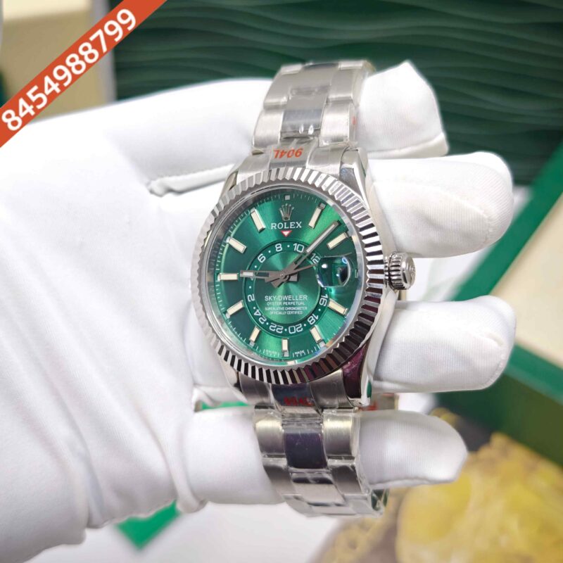 Rolex Sky-Dweller Steel Green Dial Swiss ETA Calibre 9001 Automatic Watch - Image 2