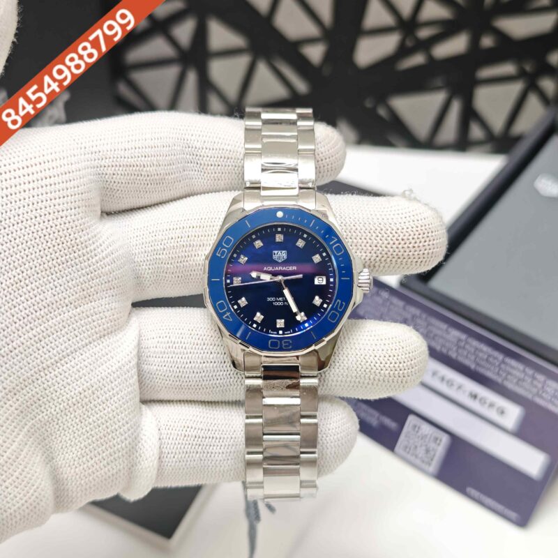 TAG Heuer Aquaracer 300M Stainless Steel Blue Diamond Dial Store Quality Swiss Watch