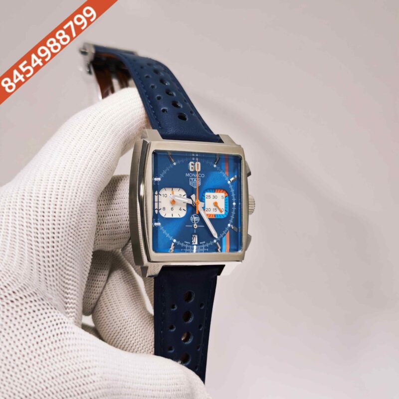 TAG Heuer Monaco Chronograph x Gulf Steel Blue Dial Swiss Automatic Watch - Image 3