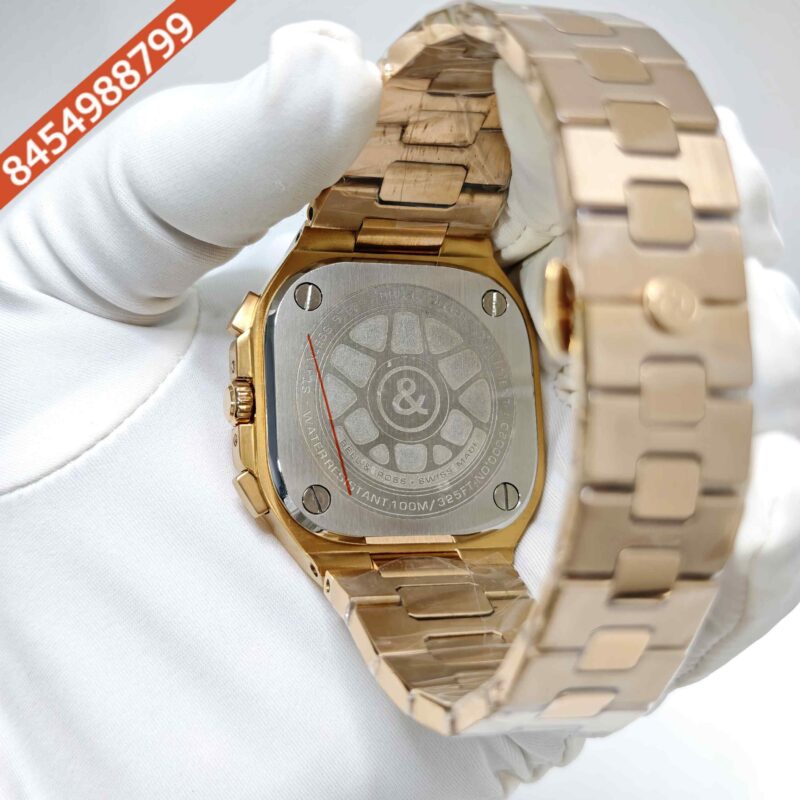 Bell & Ross BR-05 Chronograph Rose Gold Green Dial Steel Strap Swiss Watch - Image 4