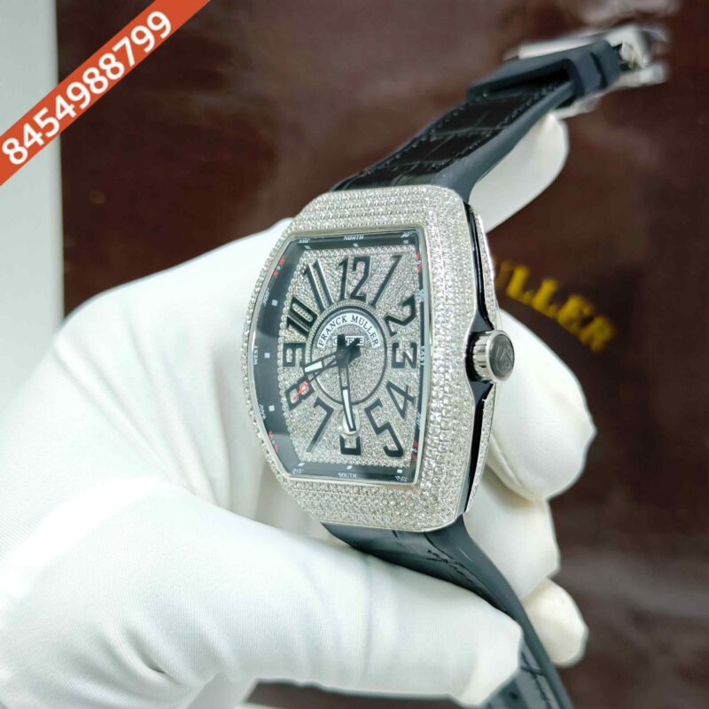 Franck Muller V45 Silver Full Diamond Studded Dial Swiss Automatic Watch - Image 2