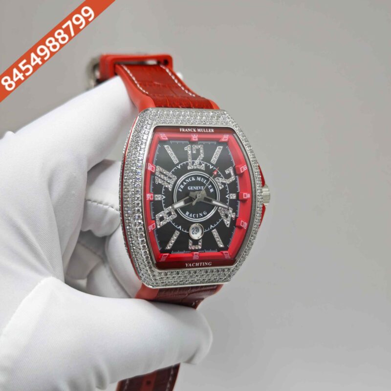 Franck Muller Vanguard Yachting Diamond Case Black Dial Swiss Automatic Watch - Image 3