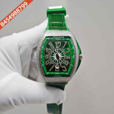 Franck Muller Vanguard Yachting Diamond Case Green Dial Swiss Automatic Watch