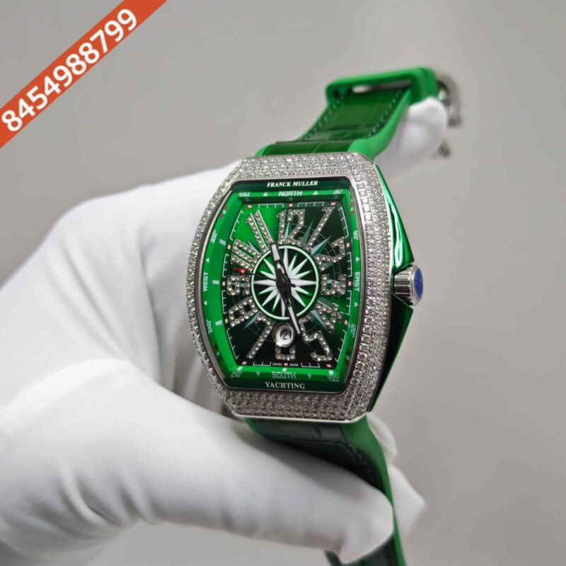 Franck Muller Vanguard Yachting Diamond Case Green Dial Swiss Automatic Watch - Image 2