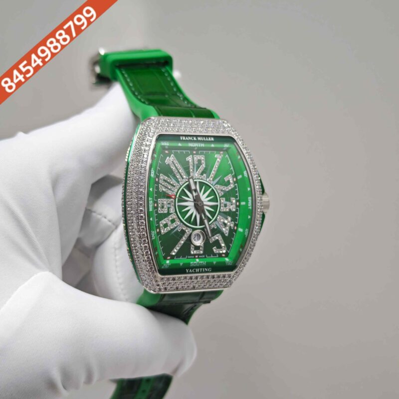 Franck Muller Vanguard Yachting Diamond Case Green Dial Swiss Automatic Watch - Image 3