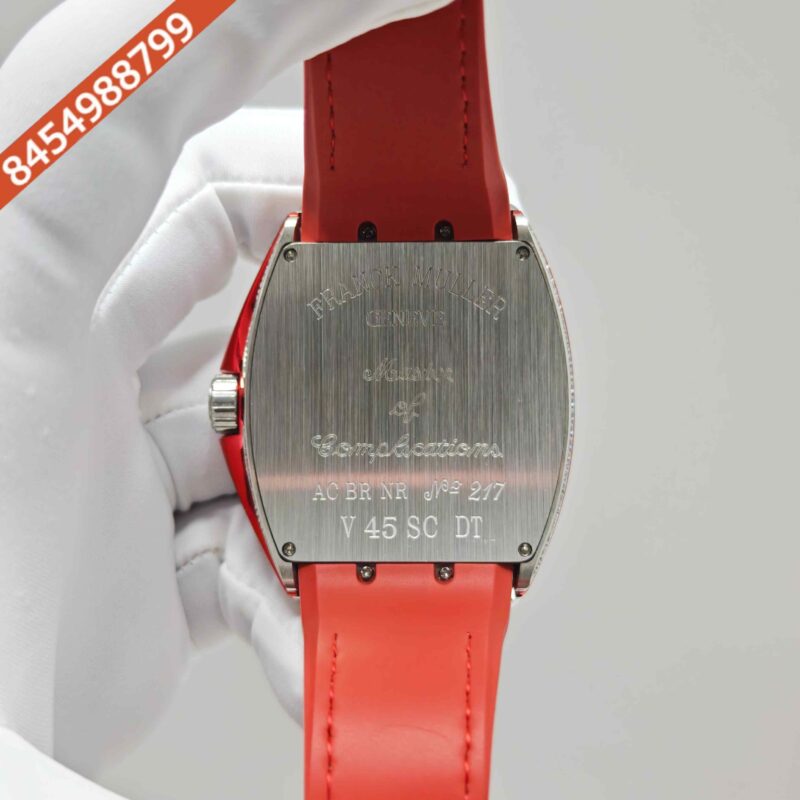Franck Muller Vanguard Yachting Diamond Case Red Dial Swiss Automatic Watch - Image 5