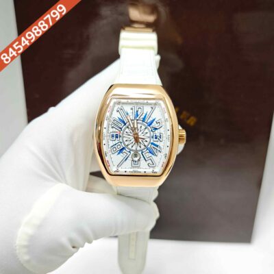 Franck Muller Yachting Vanguard V45 SC DT Steel Rose Gold White Dial Swiss Automatic Watch