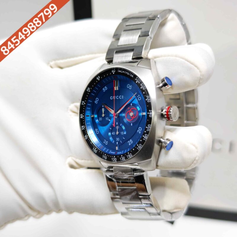 Gucci Interlocking Chronograph Steel Blue Dial Swiss Watch - Image 2