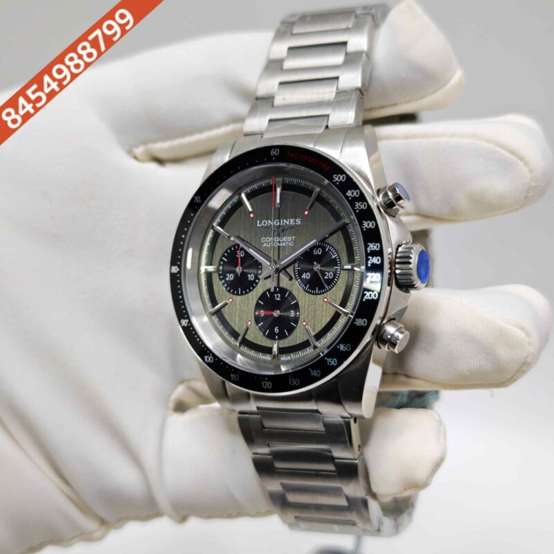 Longines Conquest Chronograph SKI Edition Steel Black Dial Swiss Automatc Watch - Image 2
