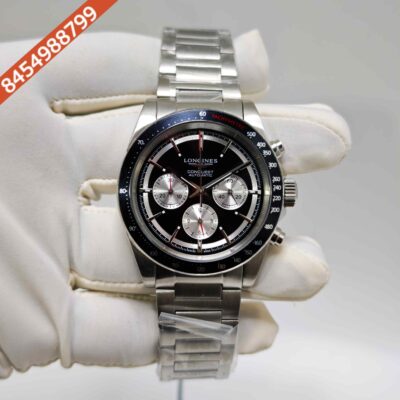 Longines Conquest Chronograph Steel Black Dial Swiss Automatc Watch