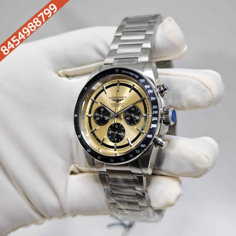 Longines Conquest Chronograph Steel Sunray brown Dial Swiss Automatc Watch - Image 2
