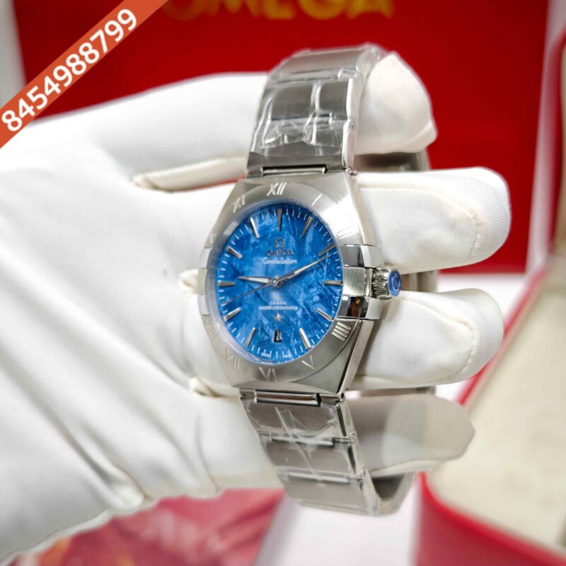 Omega Constellation Co-Axial Meteorite Blue Edition Steel Swiss Semi ETA Automatic Watch - Image 2